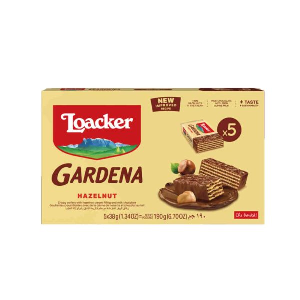 ویفر گاردنا شکلاتی و کرم فندق لواکر 5 عددی 190 گرم
