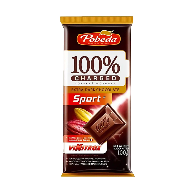 تابلت 100% شارژ اسپورت اکسترا شکلات تلخ پوبدا 100 گرم